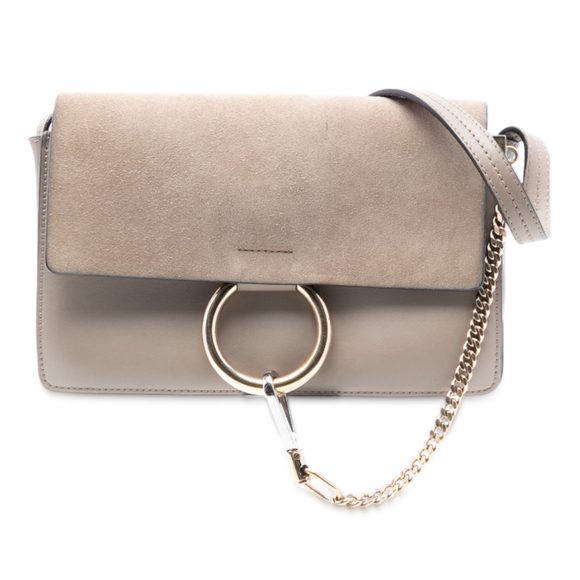 Pre-Loved Chloé Small Suede and Calfskin Faye Crossbody